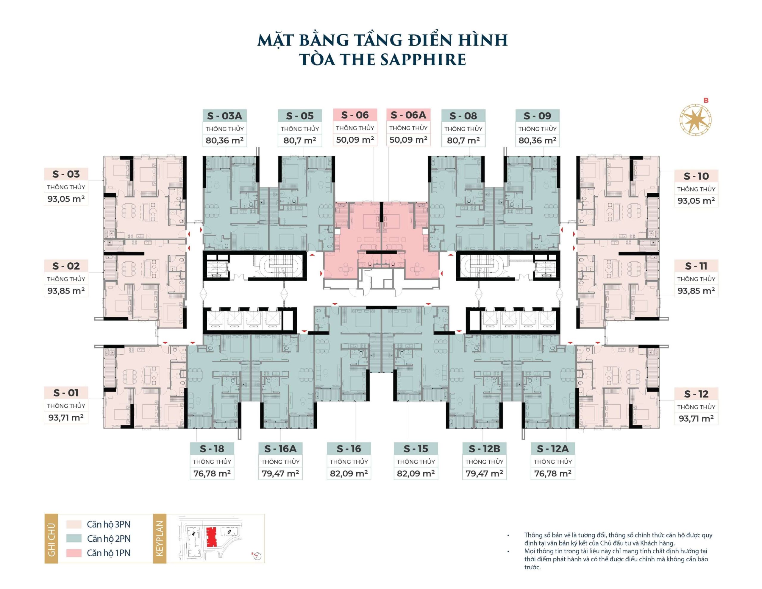 thiết kế tòa Sapphire chung cư Newtown Diamond.