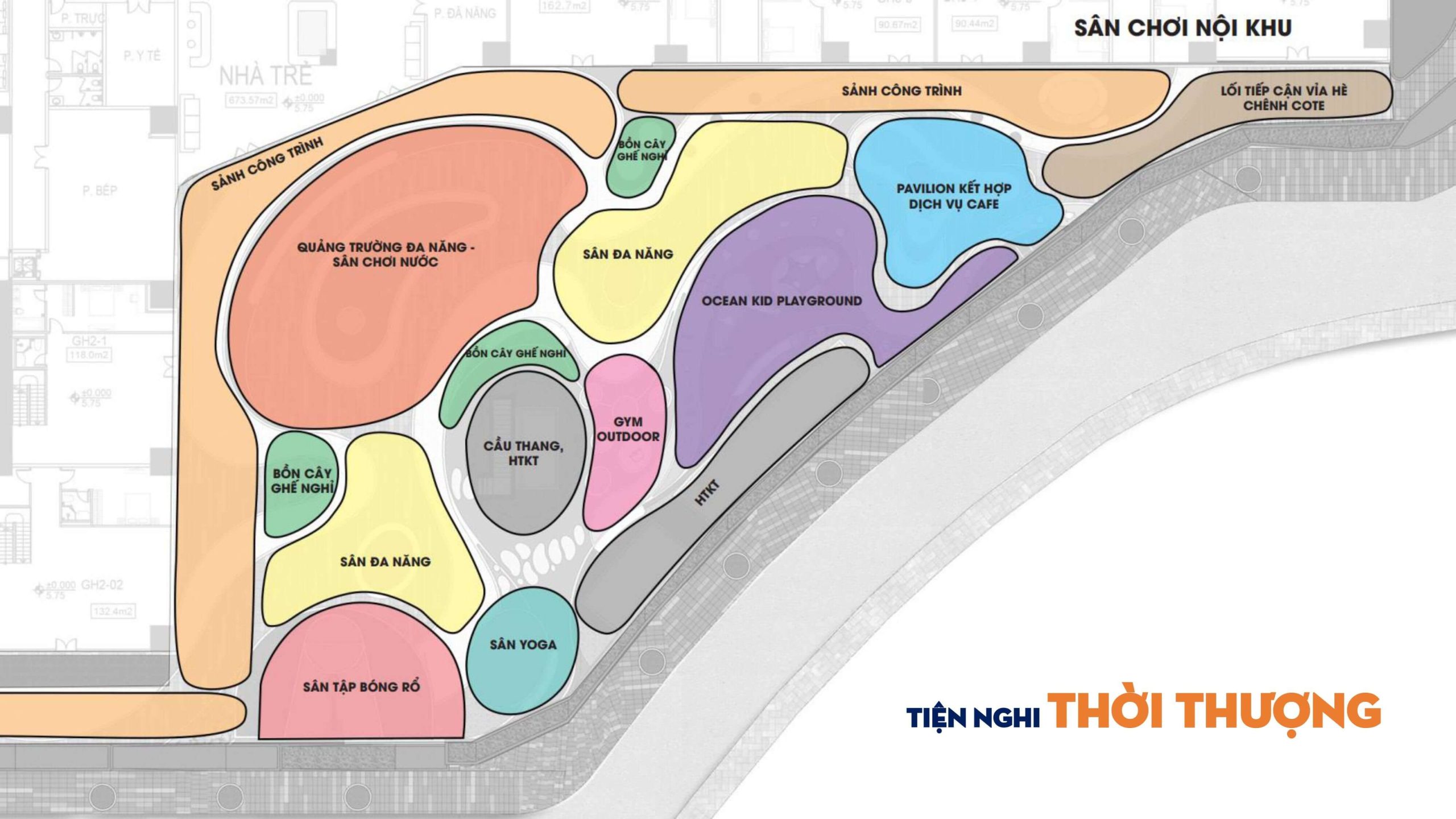 Mặt bằng cảnh quan sân chơi nội khu Newtown.